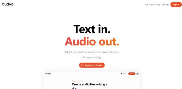 Audyo - Best AI Tool Core Feature and Review on Toolaiz
