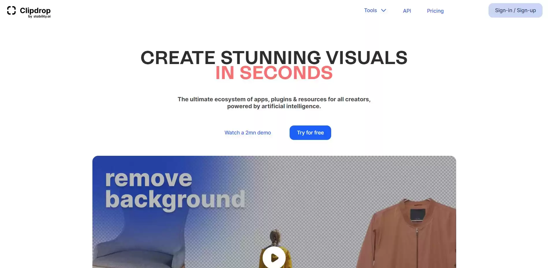 Clipdrop - Best AI Tool Core Feature and Review on Toolaiz