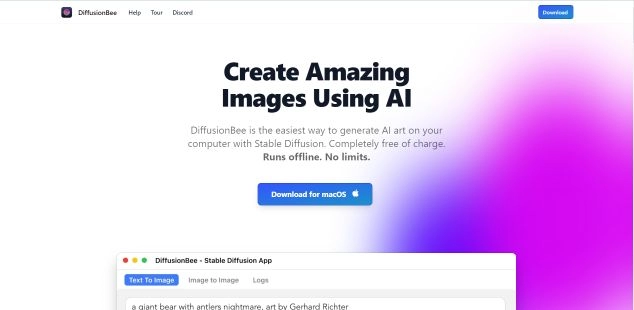 DiffusionBee - Best AI Tool Core Feature and Review on Toola