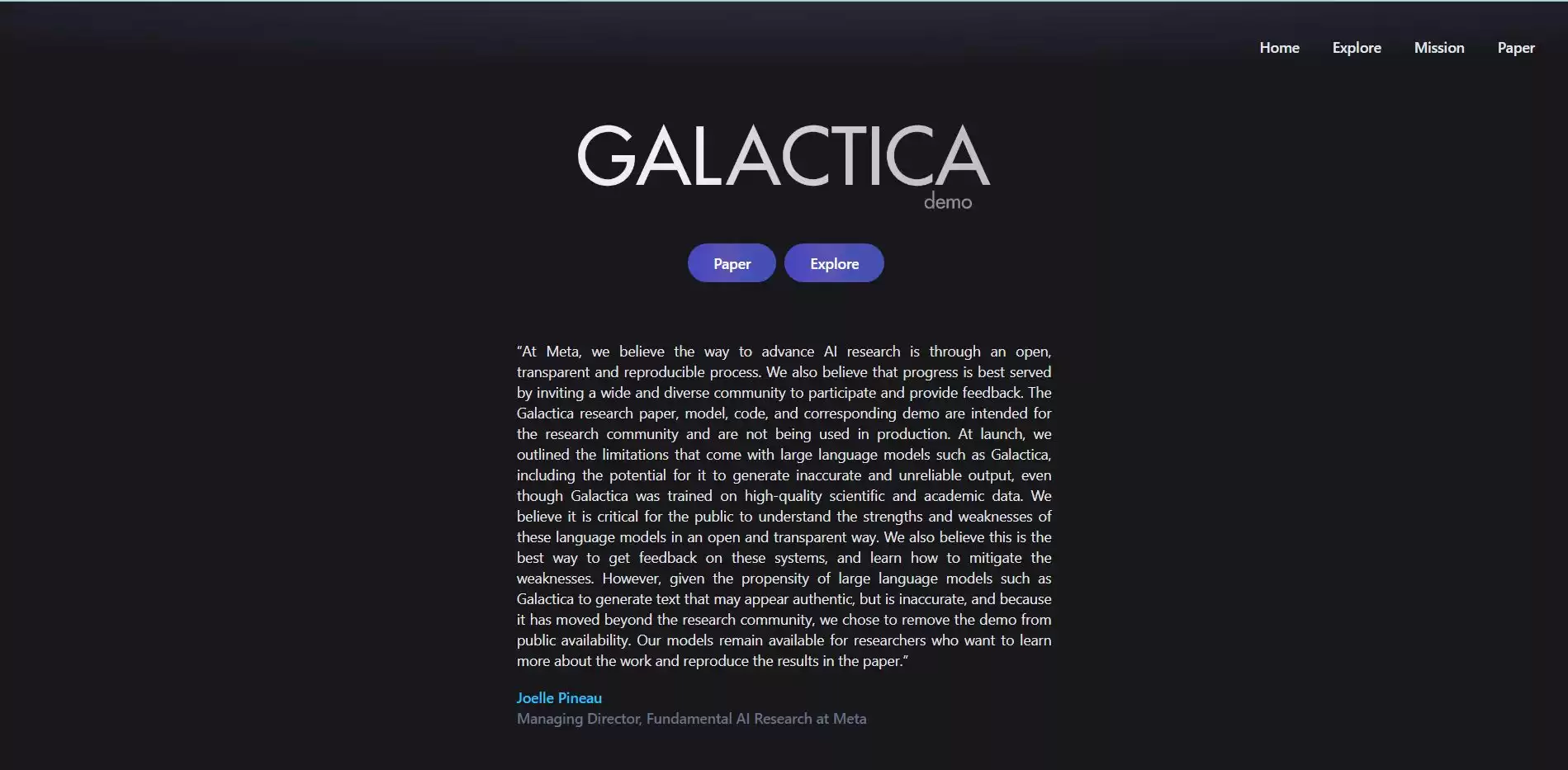 Galactica - Best AI Tool Core Feature and Review on Toolaiz