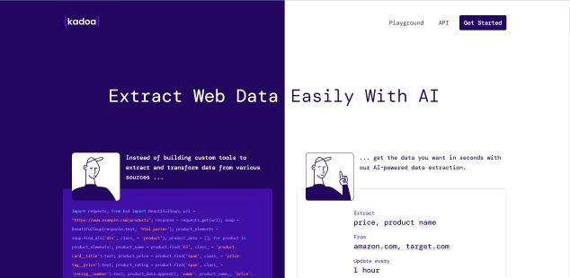 Kadoa - Best AI Tool Core Feature and Review on Toolaiz