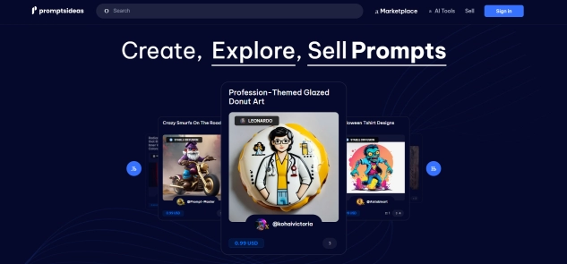 Promptsideas - Best AI Tool Core Feature and Review on Toola