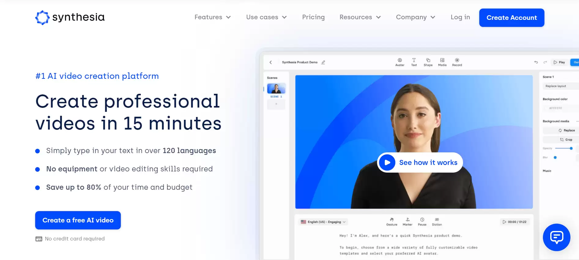 Synthesia - Best AI Tool Core Feature and Review on Toolaiz